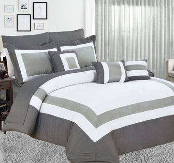 10-Piece Queen Size Comforter & Sheet Set in Charcoal Gray - Ultra Soft Bedding for Cozy Bedroom Decor & Guest Room Essentials