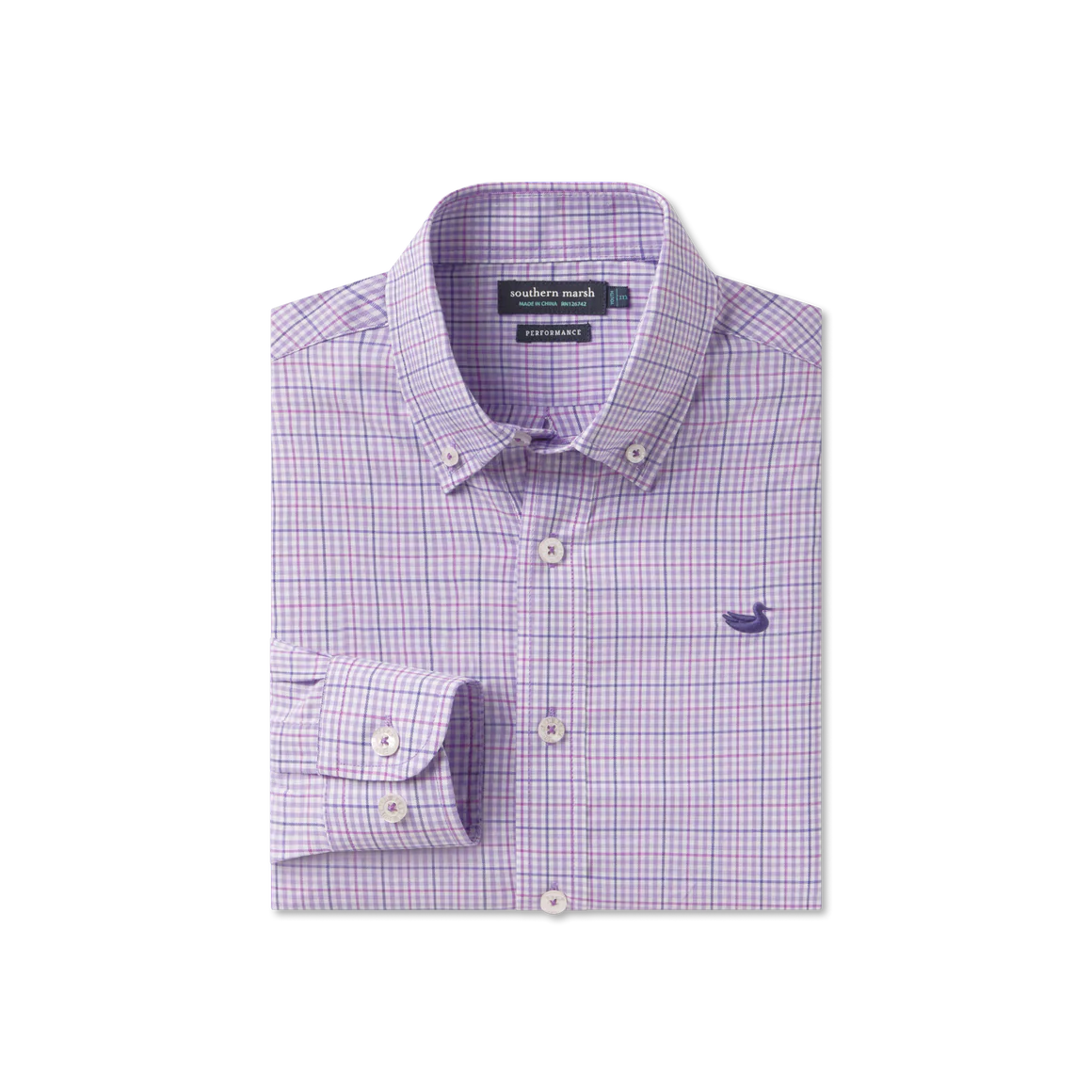Southern Marsh Boys' Performance Gingham Dress Shirt - Breathable & Stylish for School, Church & Special Occasions