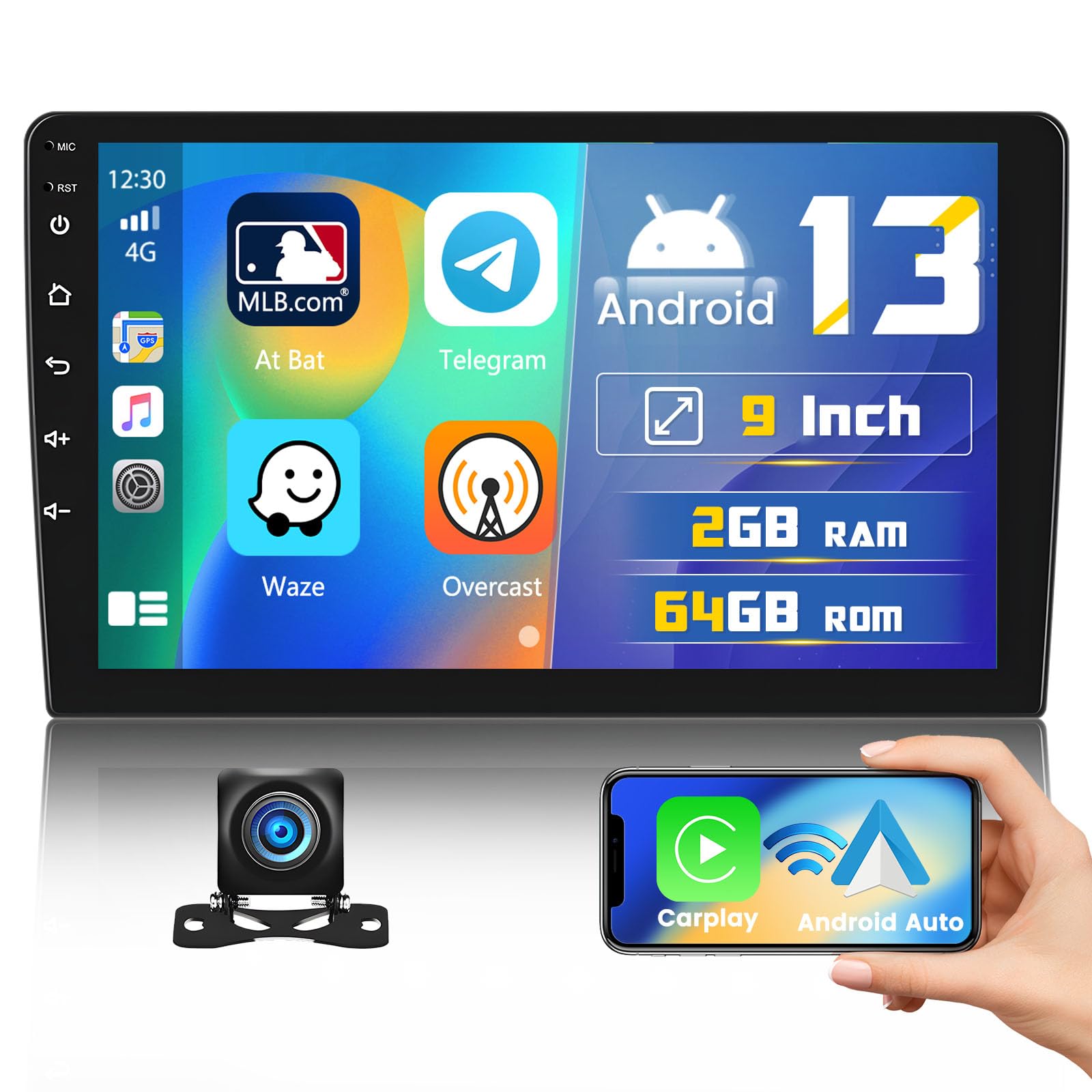 2+64GB Android 13 Double Din Car Stereo - 9
