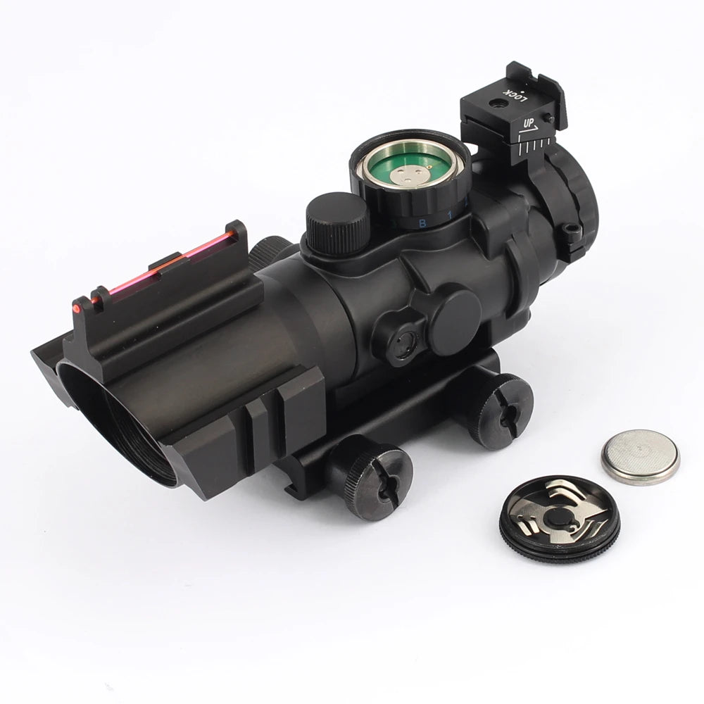 4x32 ACOG Riflescope - 20mm Dovetail Reflex Optics Tactical Sight for Hunting Rifle & Airsoft | Perfect for Long-Range Shooting, Tactical Training, and Outdoor Adventures