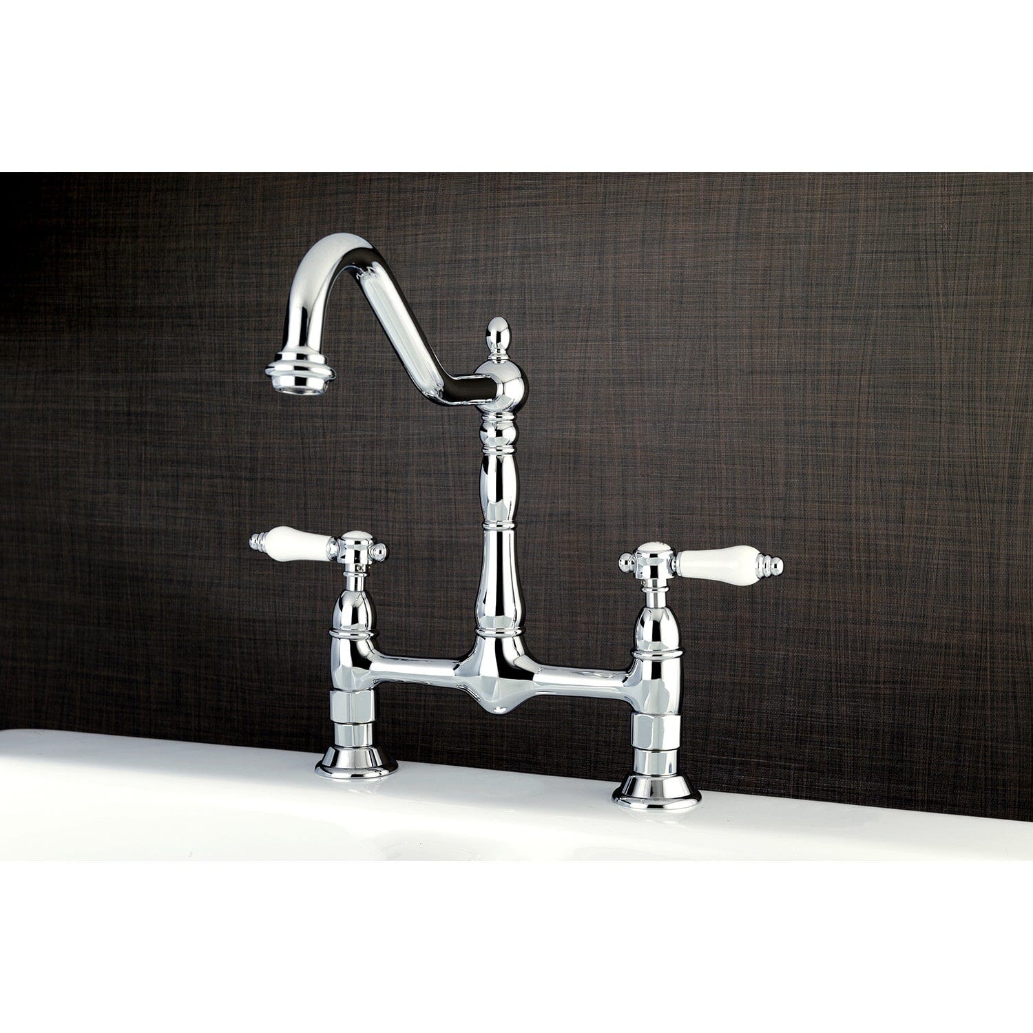 Bel Air Bridge Kitchen Faucet - Modern Pull-Down Sprayer with High Arc Spout, Brushed Nickel Finish - Perfect for Farmhouse, RV, and Apartment Sinks