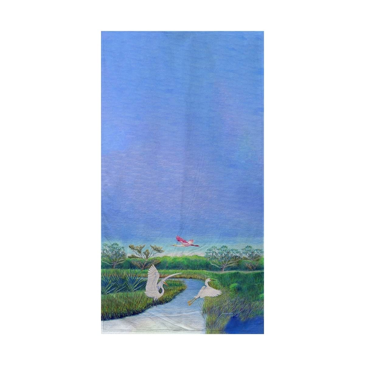 Betsy Drake Marsh Wings Beach Towel - Large Soft Quick-Dry Sandproof Towel for Pool, Beach, Yoga & Outdoor Activities