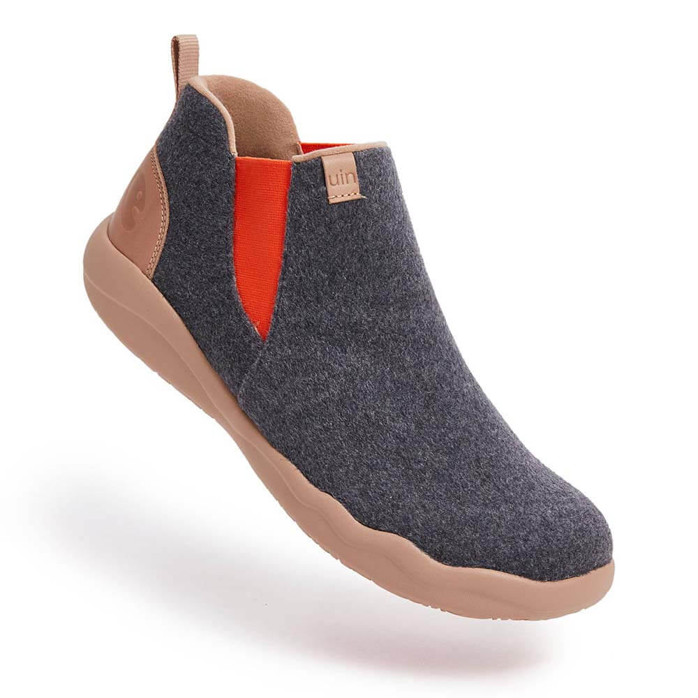 Granada Men's Deep Grey Wool Boots - Warm Winter Hiking & Outdoor Snow Boots for Men - Perfect for Cold Weather, Camping, and Casual Wear