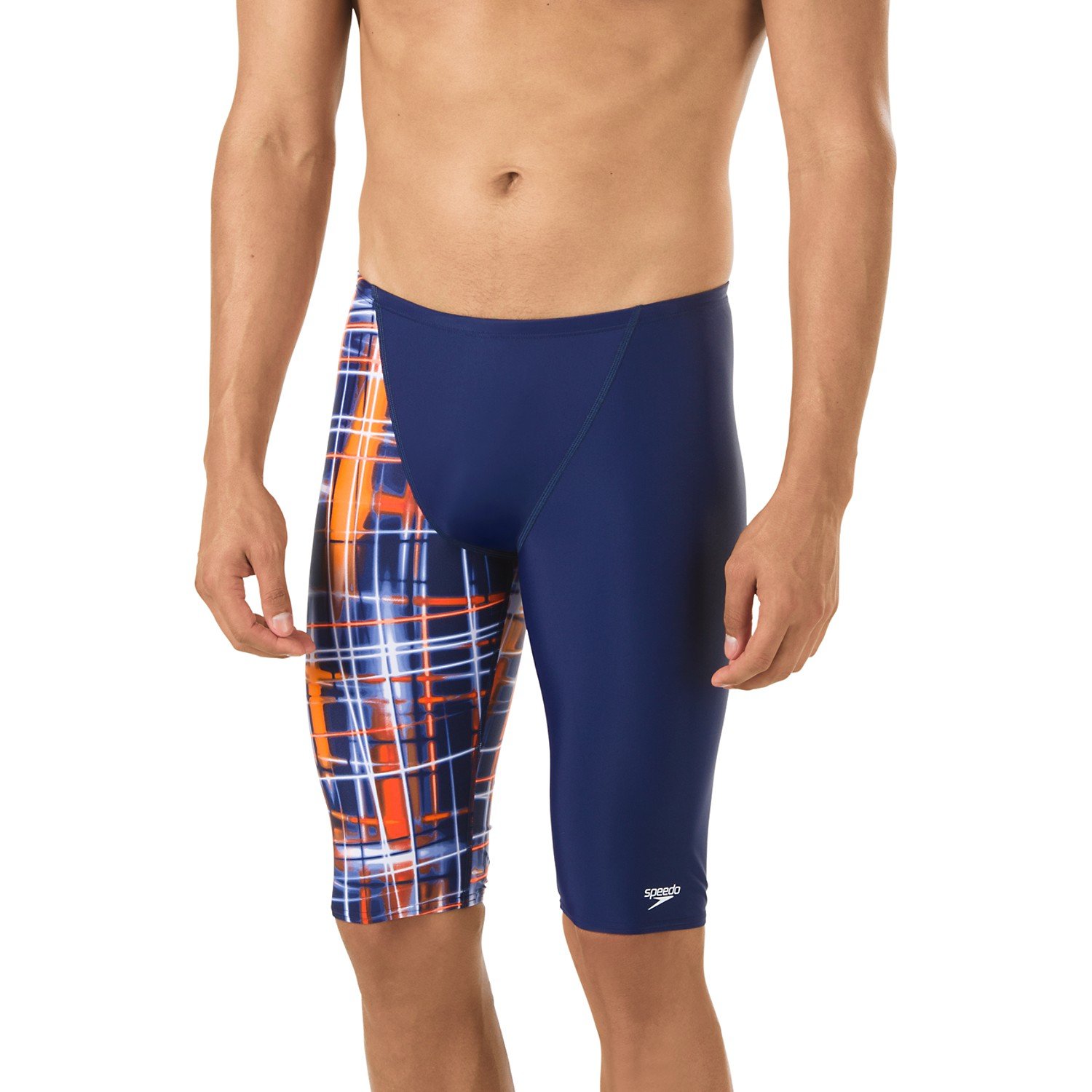 Speedo Men's Powerflex Eco Laser Sticks Swimsuit Jammer - Fast-Drying, Chlorine-Resistant Swimwear for Competitive Swimming & Training