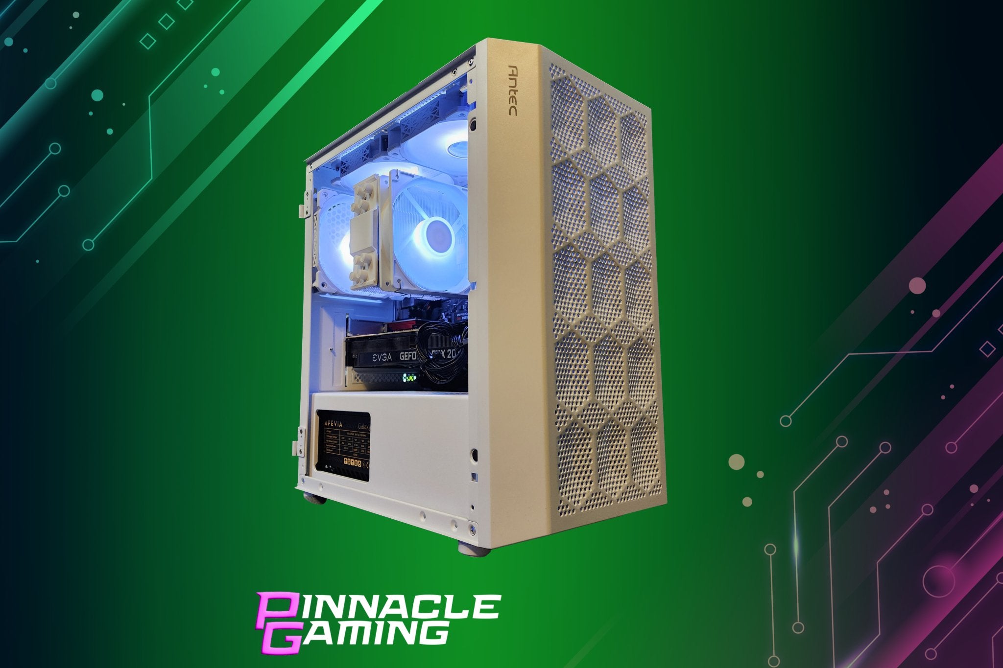 Pinnacle Gaming PC - Windows 11, AMD Ryzen 5, NVIDIA RTX 2070, 256GB SSD + 1TB HDD, 32GB RAM, WiFi & Bluetooth - Perfect for 4K Gaming, Streaming & VR