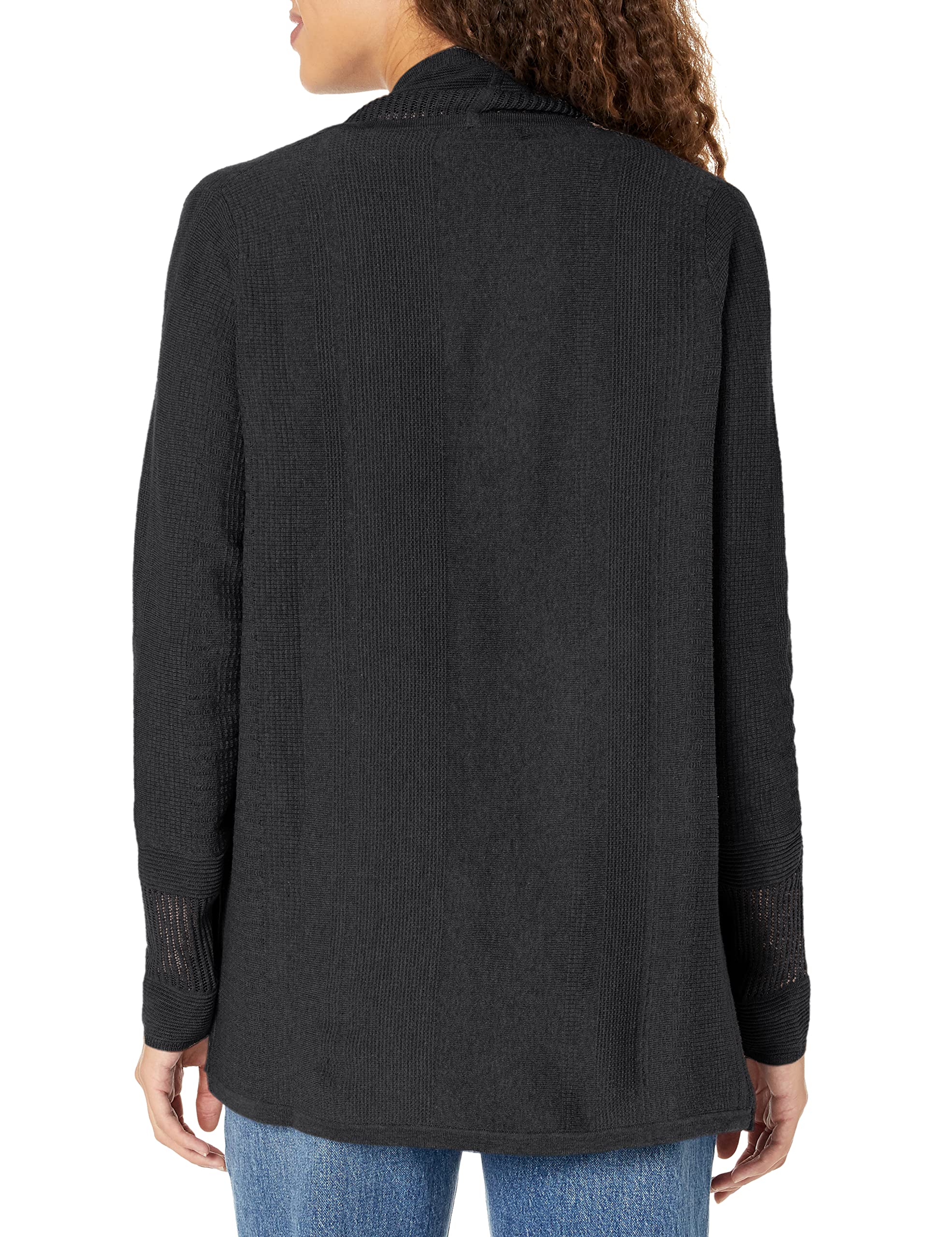 Foxcroft Women's Long Sleeve Mixed Stitch Cardigan Sweater - Cozy Knit Open Front Wrap for Fall & Winter Fashion | Perfect for Office, Date Night and Casual Outfits