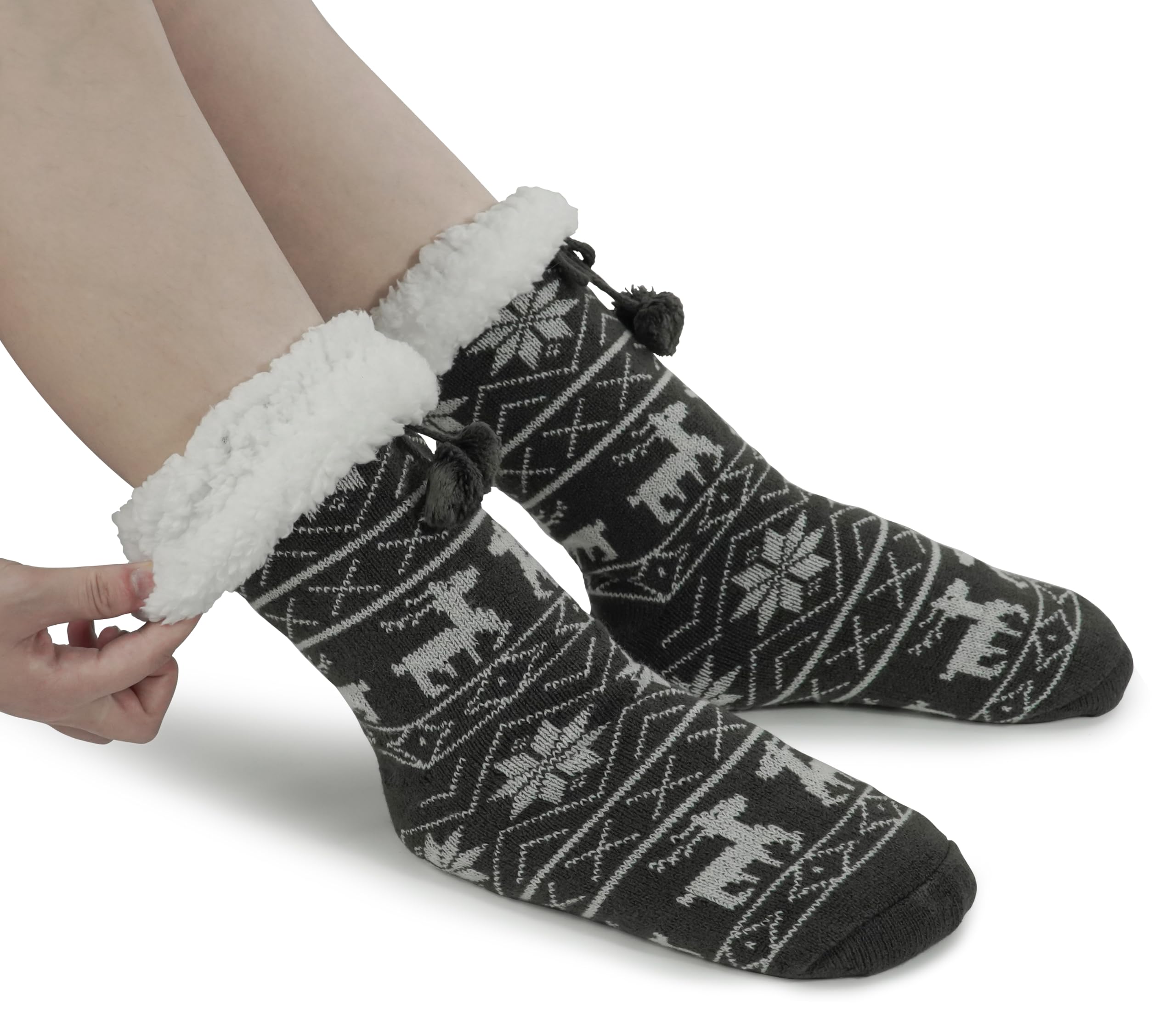 BenSorts Women's Non-Slip Winter Thick Slipper Socks with Grippers - Warm Fuzzy House Socks for Cold Weather, Cozy Indoor & Outdoor Wear - Perfect Christmas Gifts for Her