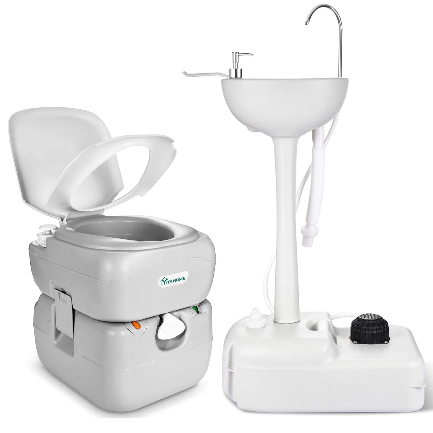 **YITAHOME 5.8 Gallon Portable Toilet & 17L Hand Washing Station - Lightweight RV Potty & Camping Sink for Outdoor Adventures, Travel, Boating, Hiking & Emergency Preparedness**    *(Use Cases: Perfect for camping trips, RV travels, boating excursions, hiking adventures, emergency kits, and off-grid living.)*