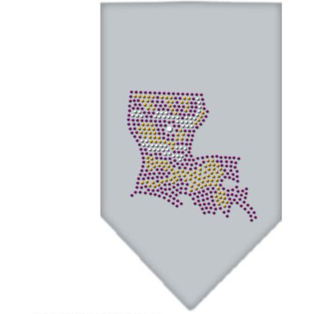 Stylish Rhinestone Pet Bandana for Dogs - Louisiana Grey Small Size | Perfect for Holidays, Parties & Special Occasions