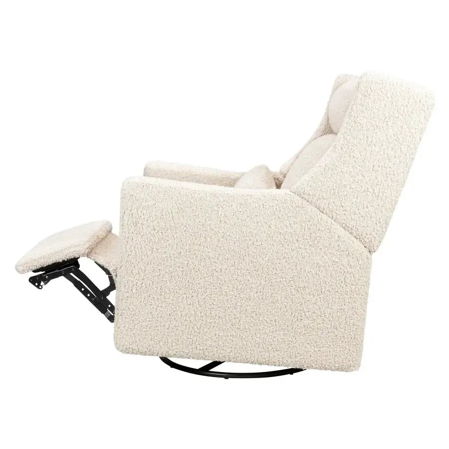 Babyletto Kiwi Plus Electronic Glider & Recliner with Adjustable Headrest - Luxe Almond Teddy Loop Fabric - Modern Nursery Gliding Chair for Breastfeeding & Baby Comfort