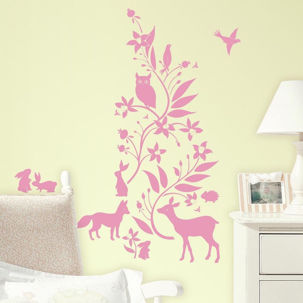 RoomMates RMK3179GM Forest Friends Peel and Stick Giant Wall Decals - Easy DIY Nursery Decor for Kids Bedroom, Playroom & Classroom