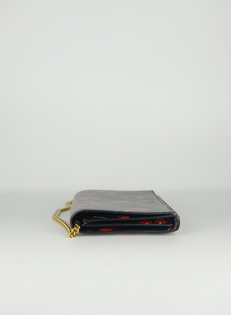 Saint Laurent Cherry Print Leather Pochette Bag - Luxury Crossbody Clutch for Women, Perfect for Evening Parties & Date Nights