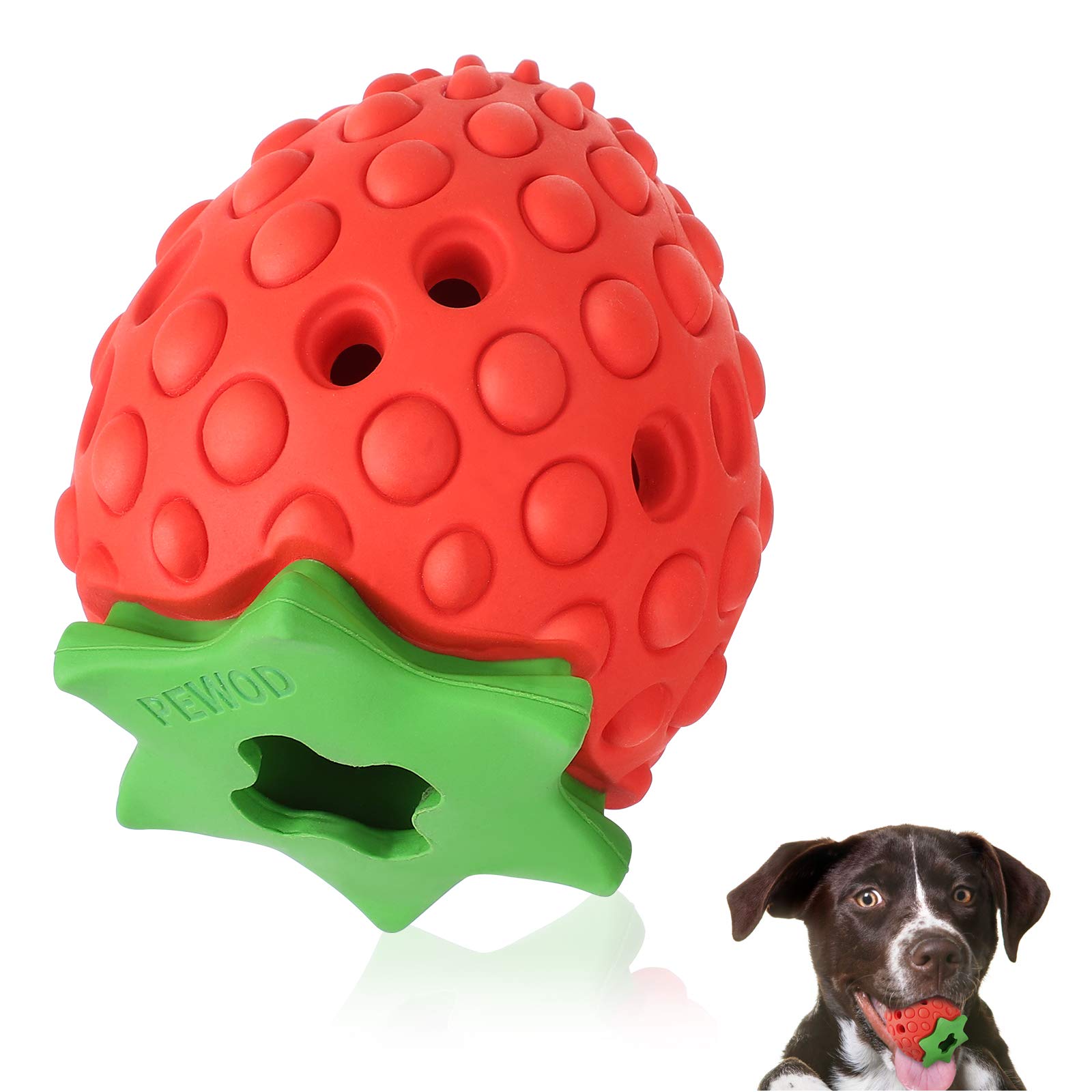 **Durable Strawberry Dog Chew Toys for Puppies & Small Dogs – Teething, Treat Dispensing, Indestructible Chew Toy – Perfect for Training, Boredom Relief & Dental Health**