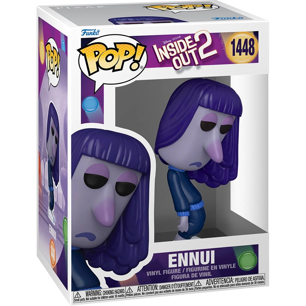 Inside Out 2 Ennui Funko Pop! Vinyl Figure #1448 | Disney Pixar Collectible Toy | Perfect for Movie Fans & Gift Giving