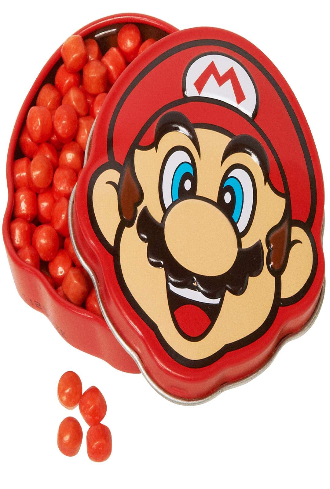 Boston America 224297 Mario Brick Breakin Candy Tin - Red | Classic Super Mario Collectible Candy Storage | Perfect for Gifts, Parties & Nostalgic Gaming Decor