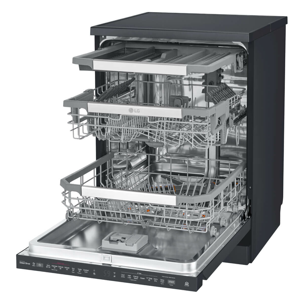 LG 15 Place QuadWash Dishwasher - Matte Black Finish with TrueSteam Technology (Model XD3A25MB) | Energy Efficient, Ultra Quiet Operation for Modern Kitchens
