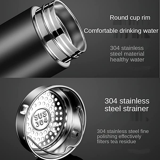 500ml Smart Temperature Water Bottle with LED Indicator - Hot & Cold Insulated Stainless Steel Bottle for Travel, Gym, Office, and Outdoor Activities