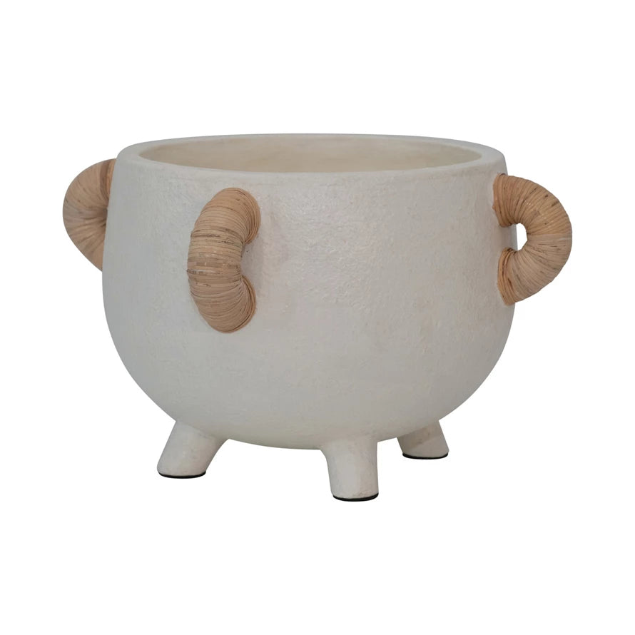 Sanctuary Footed Planter - Modern Indoor/Outdoor Flower Pot with Drainage Hole - Perfect for Home Decor, Office Plants, and Garden Decorations