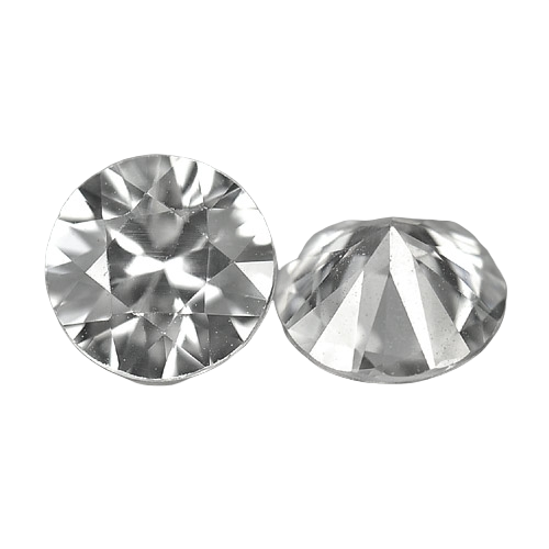 2.56tcw Natural White Zircon Round Cut 6.5mm VVS Eye Clean Matched Pair December Birthstone - Diamond Alternative for Engagement Rings & Jewelry Making