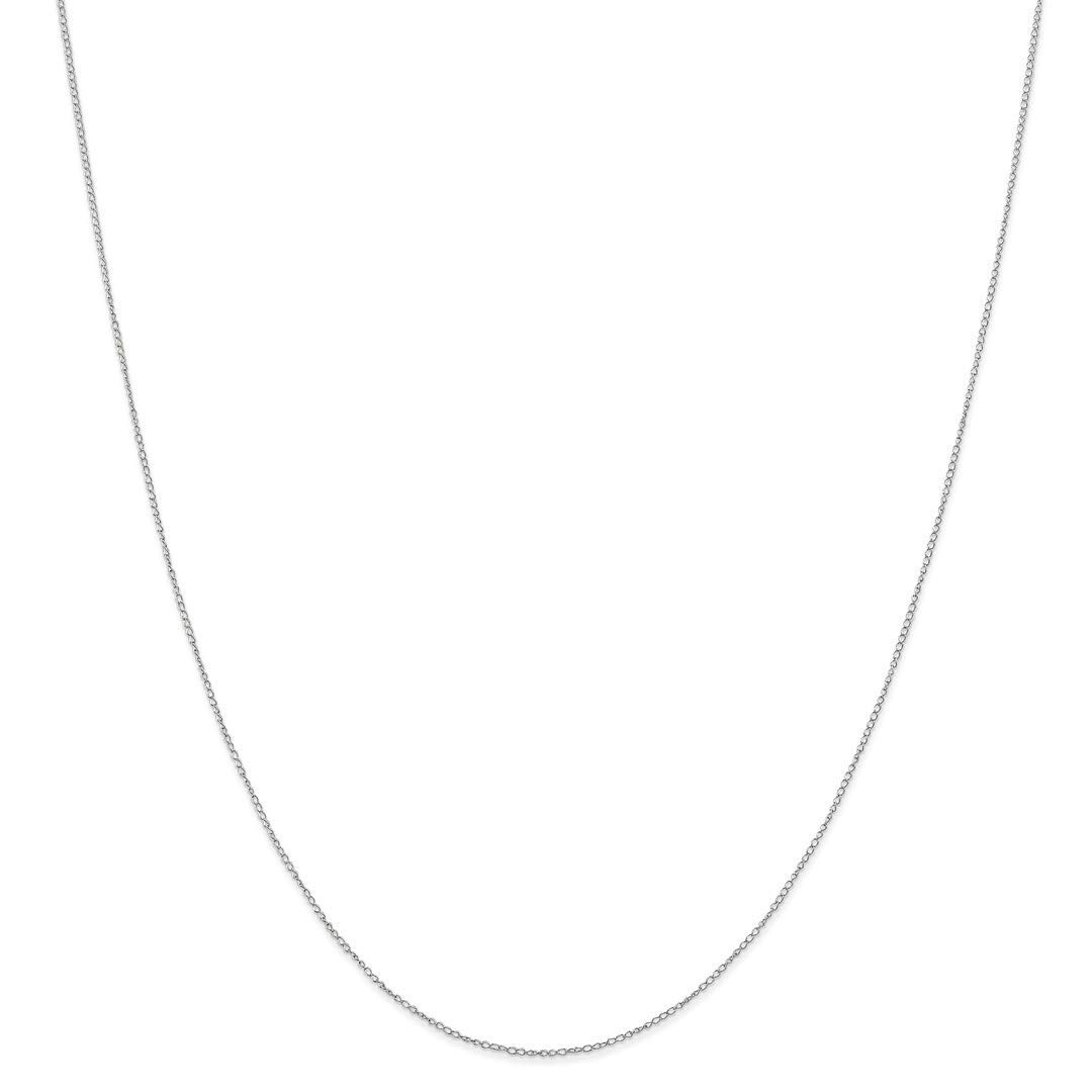 10K White Gold 0.42mm Link Curb Chain Necklace - 18 Inch Dainty Pendant Charm Necklace for Women | Fine Jewelry Gift for Her | Perfect for Anniversary, Birthday, Valentine's Day & Special Occasions