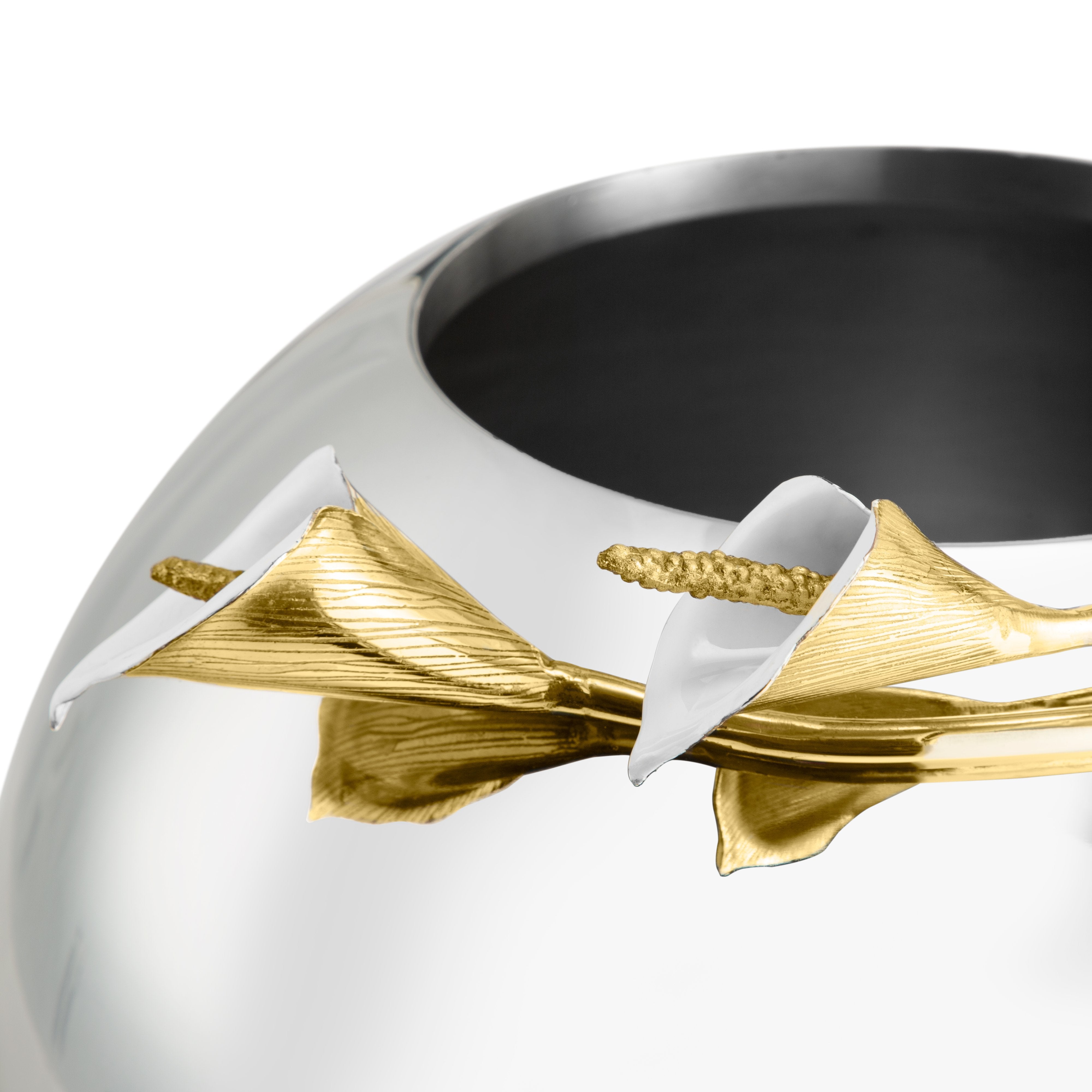 Elegant Calla Lily Rose Bowl Vase for Wedding Centerpieces, Home Decor & Floral Arrangements - Perfect for Dining Table, Living Room & Special Events