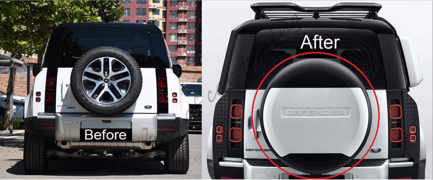 LR Defender L663 2020-2021 Spare Tire Cover & Running Board - ABS Plastic Wheel Cover with Side Bar Pedals | Off-Road Protection & Stylish Upgrade for Adventure Vehicles