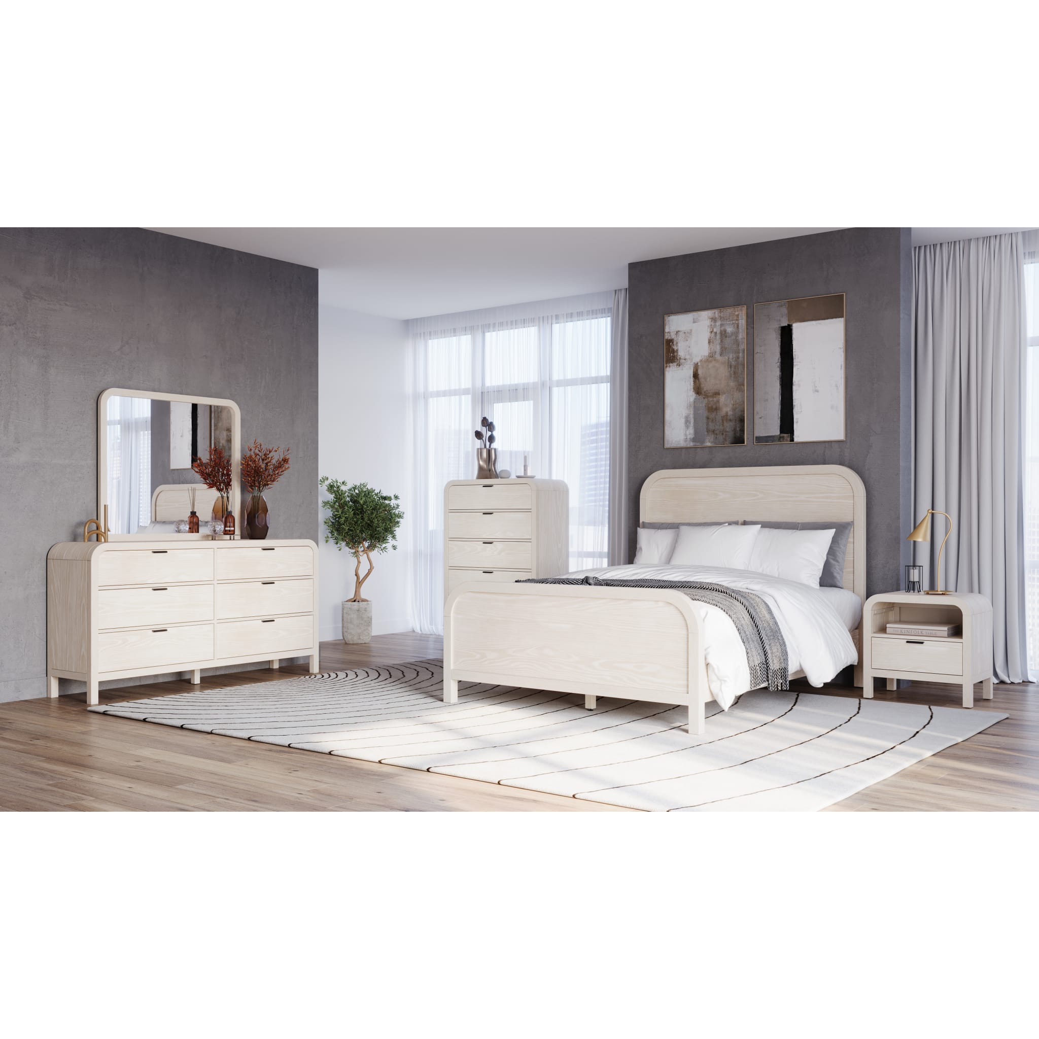 Drake Beveled Glass Wall Mirror or Dresser Mirror - Elegant Sugar Finish for Bedroom, Living Room & Entryway Decor
