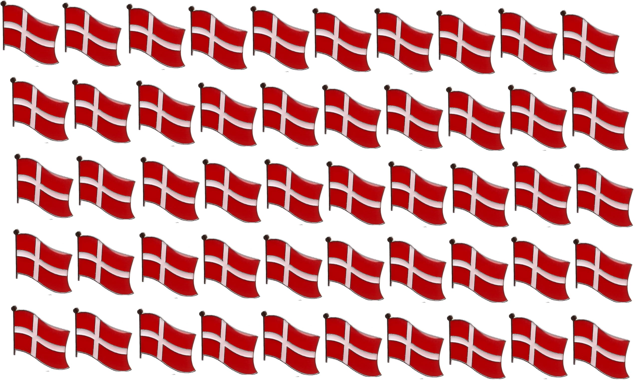 50 Pack Denmark International Double & Friendship Flag Lapel Pins - Enamel Tie & Hat Pin Badges for Collectors, Travelers & Gifts (100+ Countries Available) - Perfect for Events, Souvenirs & Cultural Exchange