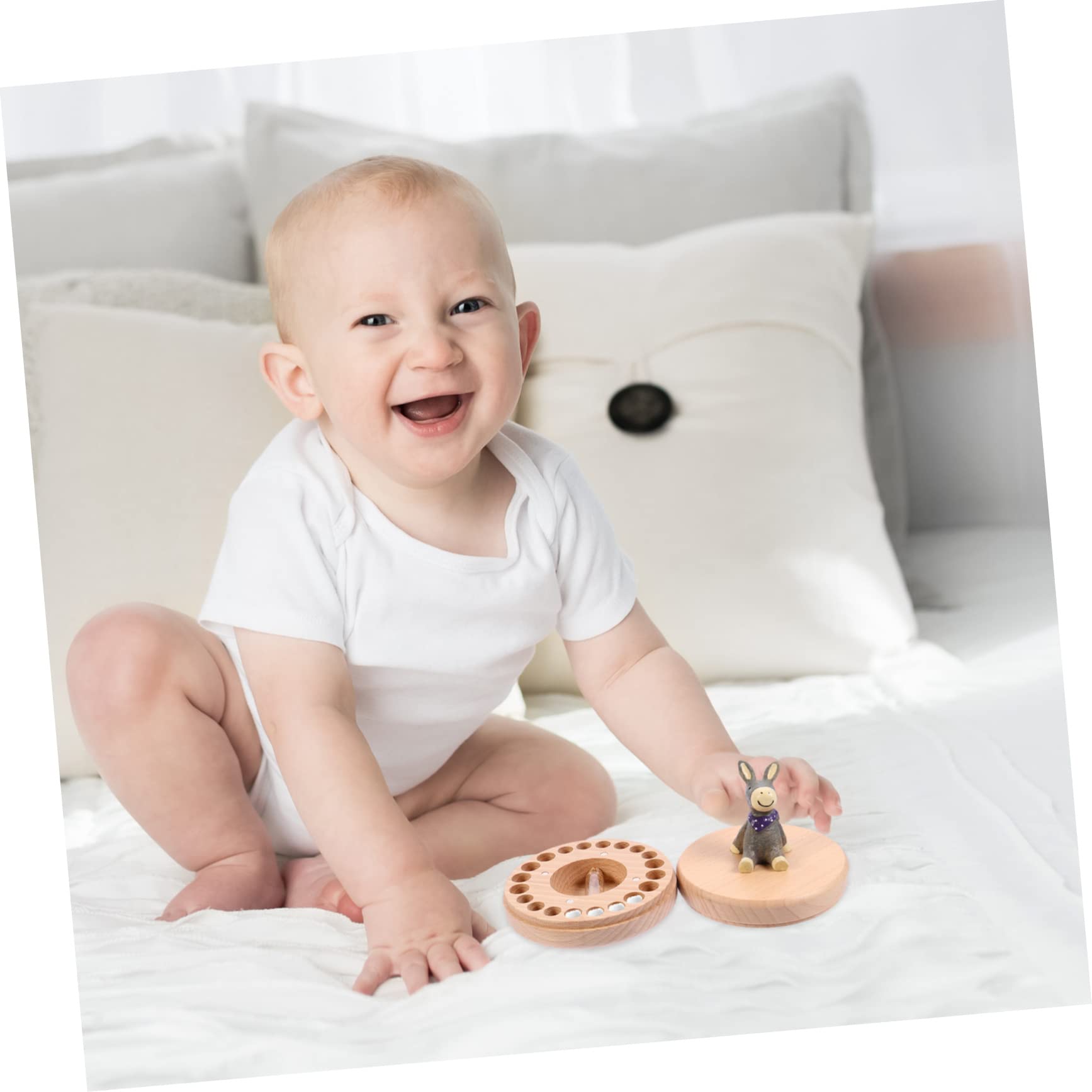 VICASKY 2 Pack Baby Tooth Keepsake Box - Natural Beech Wood First Lost Tooth Storage Case for Kids | Perfect Baby Shower Gift & Childhood Memory Preservation