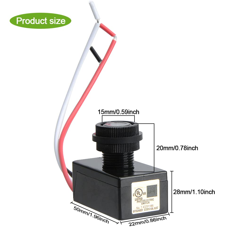 YXQ Photoelectric Switch - AC 120-277V Dusk to Dawn Sensor, Flush Mount Photo Control Eye Switch for Outdoor Lighting (NK-B/E277) | Perfect for Street Lights, Garden Lighting & Security Lights