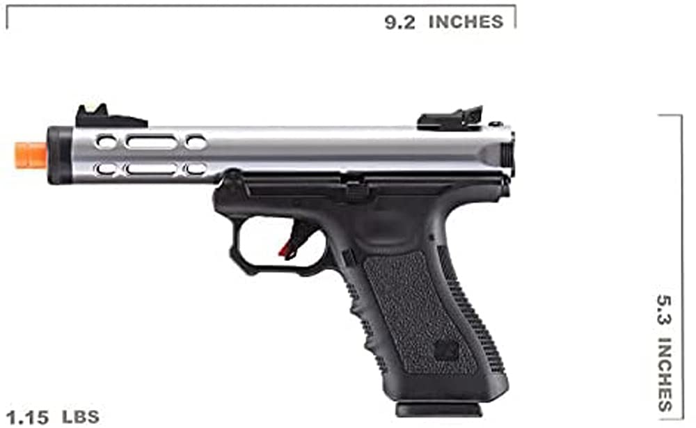 Lancer Tactical WE-Tech Galaxy GBB Airsoft Pistol - Black, Blue, Purple, Gold, Silver | Gas Blowback Airsoft Gun for Training, Competition & Tactical Games