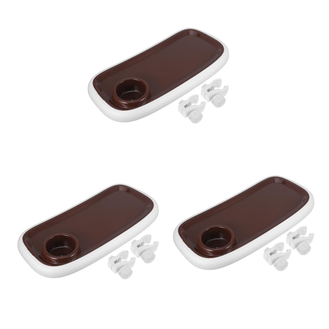 Vaguelly 3-Piece Stroller Food Tray Set - ABS Plastic Snack Tray for Baby Strollers & Coffee Cup Holder - Perfect for On-the-Go Snacking, Coffee Drinking & Stroller Organization