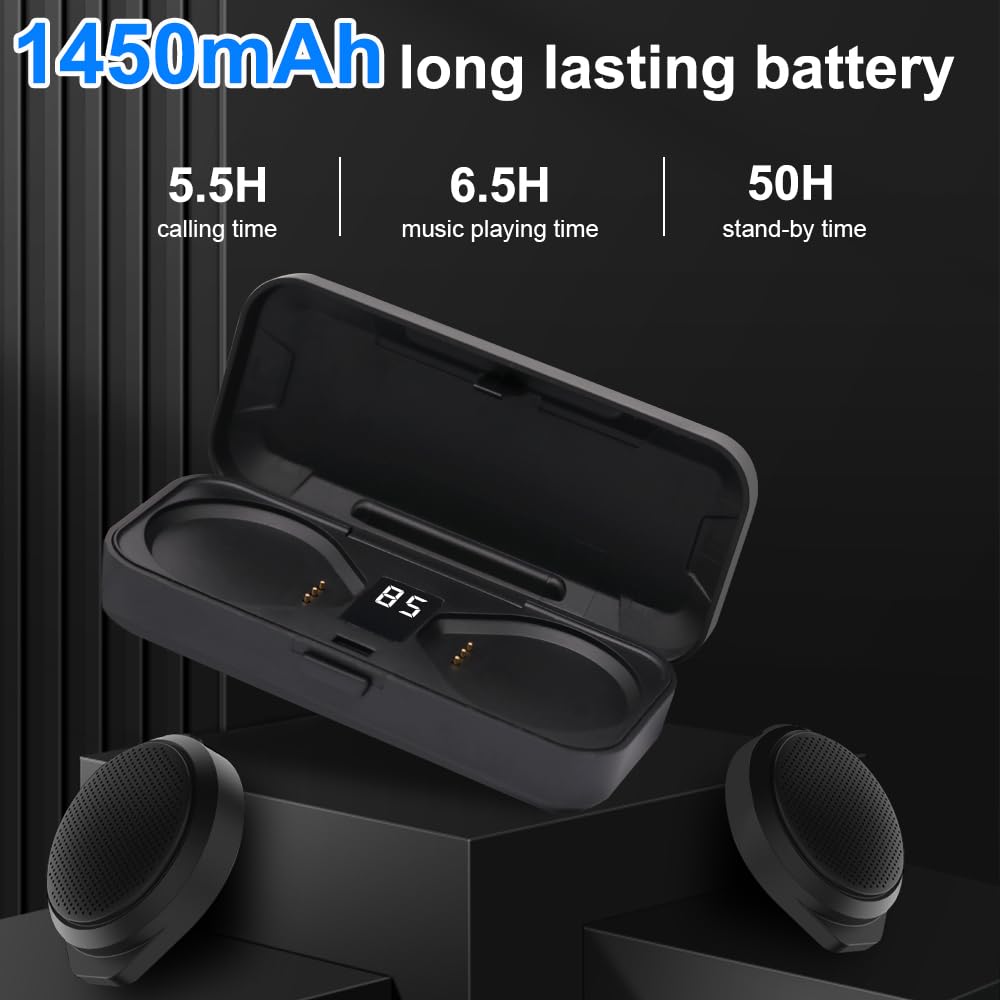 OBEST Motorcycle Bluetooth Helmet Headset with Wireless Speakers - BT5.3 Noise Cancellation, 1900mAh Battery (50+ Hours) & Remote Control - Perfect for Motorcycle Riding, Skiing & Outdoor Adventures