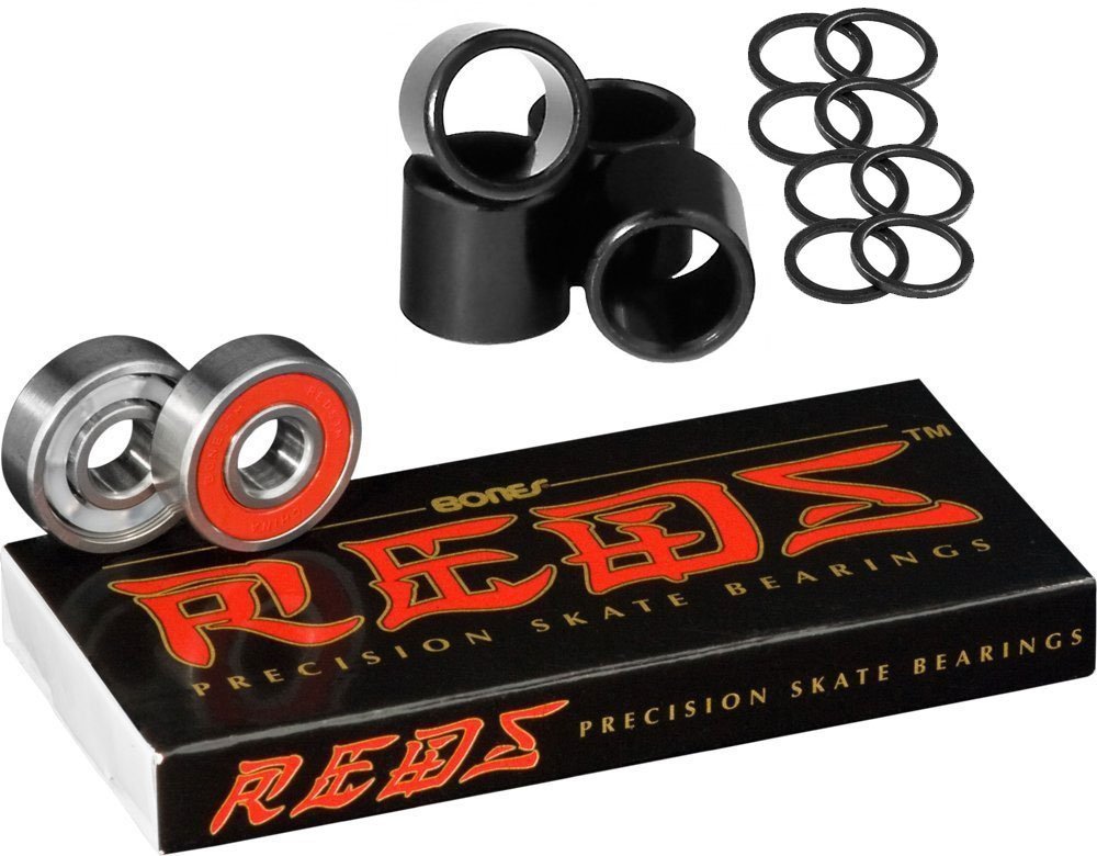 Bones Reds Precision Skate Bearings - High Speed ABEC 7 Rated with Free Spacers & Washers - Perfect for Skateboarding, Longboarding & Aggressive Inline Skating