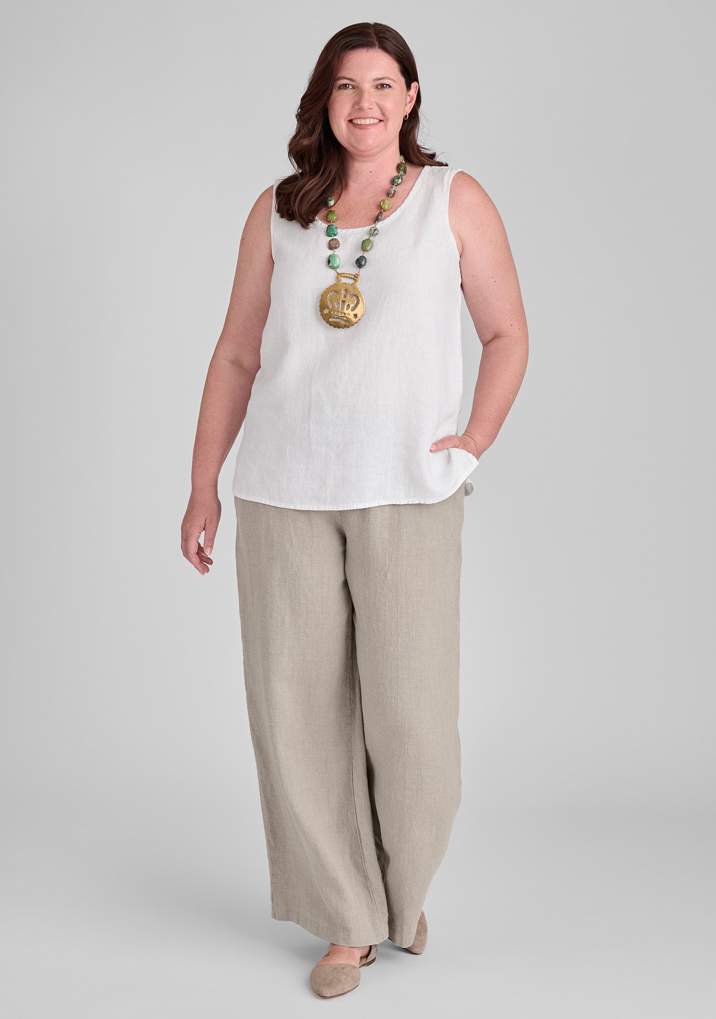 Essential Linen Tank Top for Women - Soft Breathable Summer Casual Wear - Perfect for Yoga, Beach, and Everyday Outfits