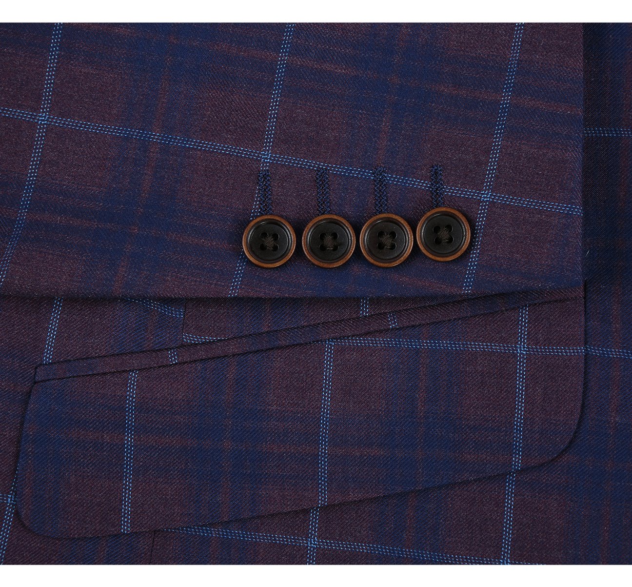 Alessandro Vitello by Renoir Purple 2-Button Slim Fit Premium Plaid Sport Coat for Men - Elegant Business Attire & Formal Occasions
