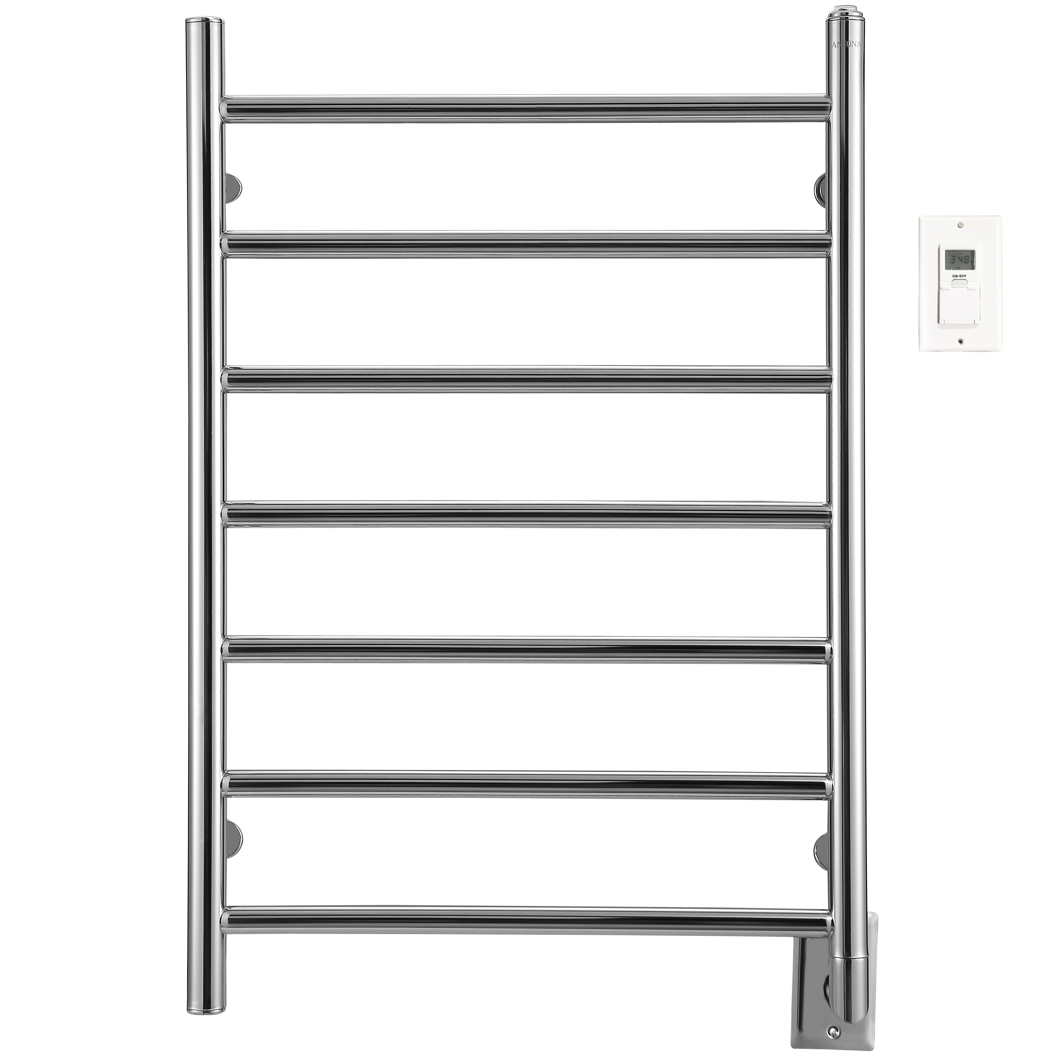 31 Inch Chrome Hardwired Electric Towel Warmer & Drying Rack with Timer - Fast Heating Bathroom Towel Warmer for Spa, Luxury Hotels & Home Use