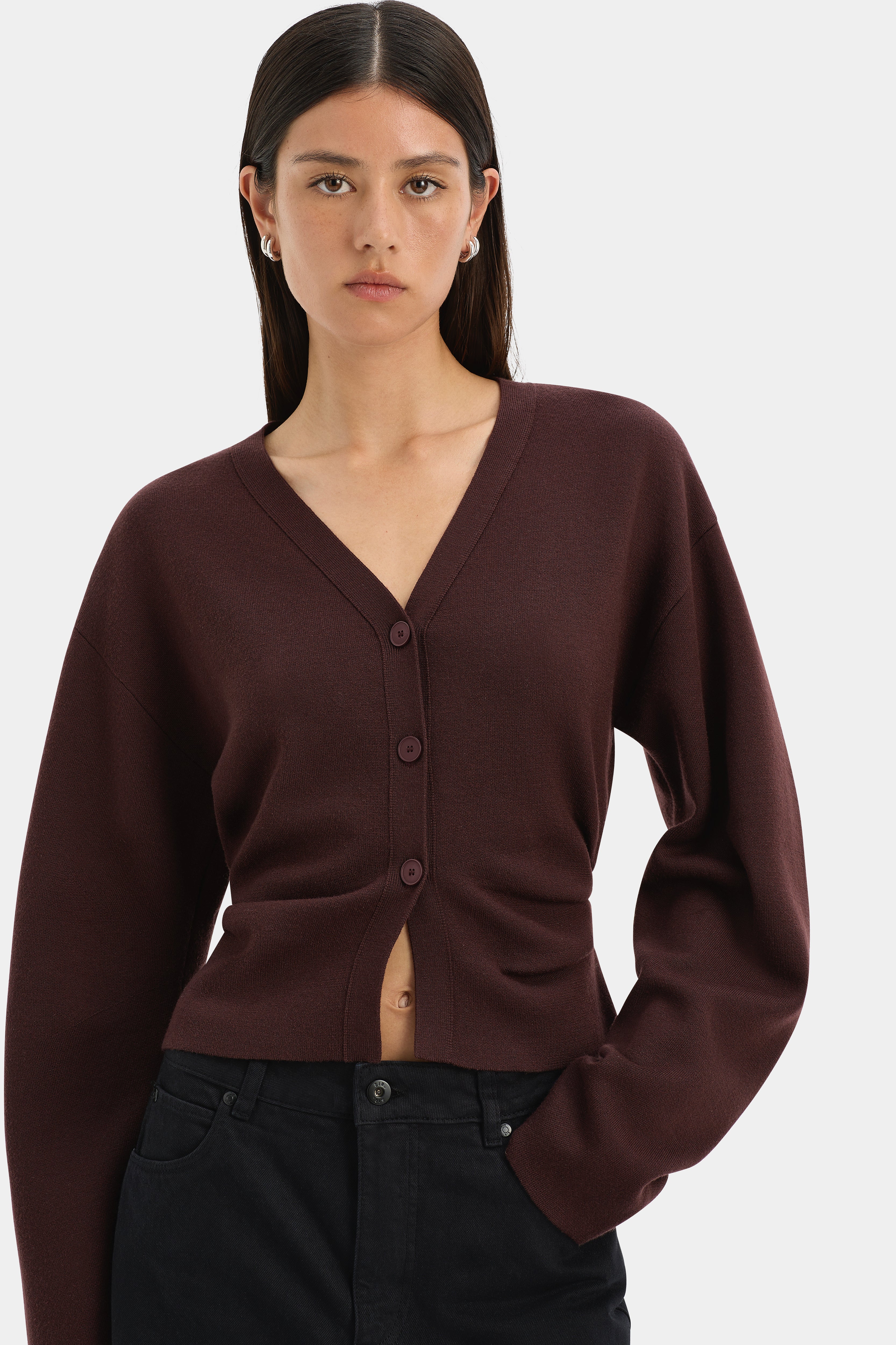 Stylish Ayana Gathered Cardigan for Women - Soft Knit Open Front Sweater | Perfect for Office, Date Night & Casual Outfits