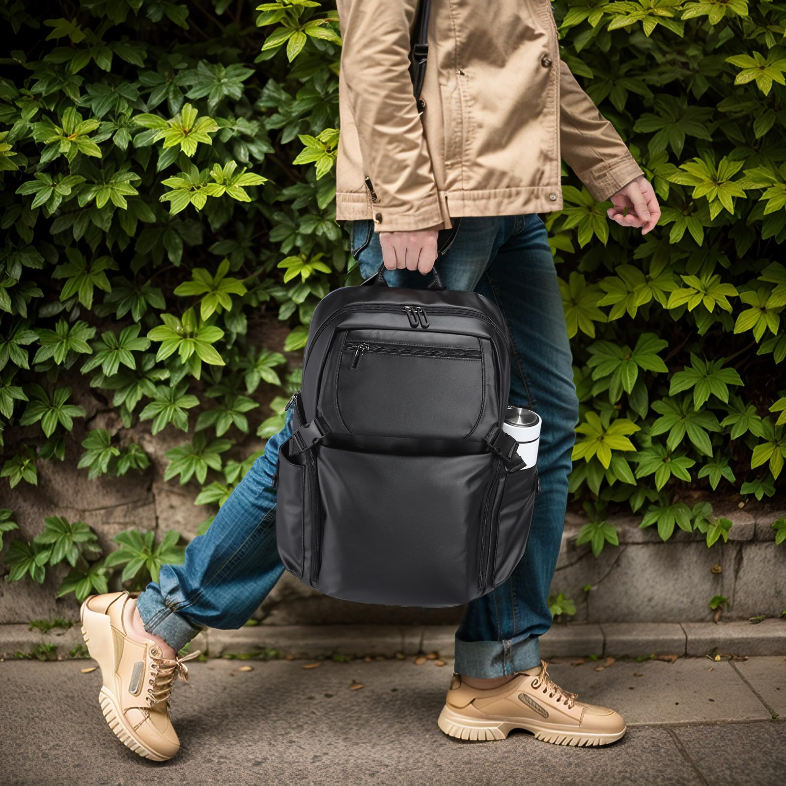 Airline Approved 30L Laptop Backpack for Men & Women - Fits 16 Inch Laptops, Oxford Carry-On Luggage - Perfect for Travel, Business, Work & Daily Commute (Black)