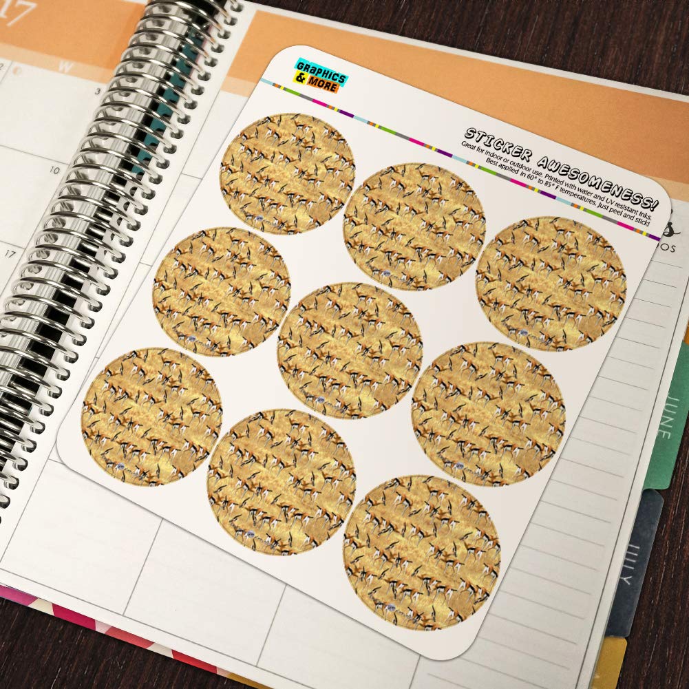 African Plains Gazelle Herd Grazing Pattern Planner Stickers - Scrapbooking, Journaling, DIY Craft Decoration for Bullet Journals, Calendars & Planners - Nature Inspired Wildlife Stationery Supplies