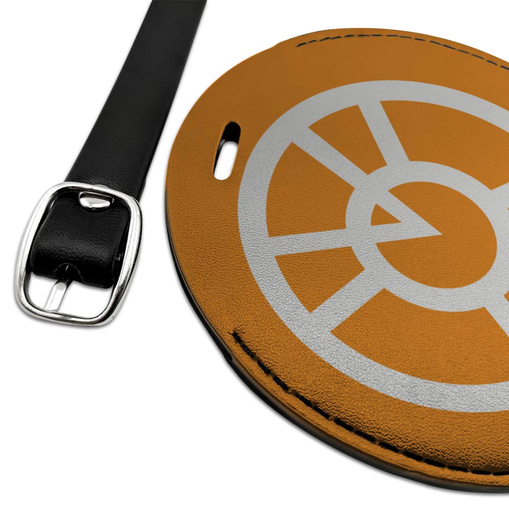 Green Lantern & Orange Lantern Logo Round Leather Luggage Tag - Durable ID Card Holder for Travel Bags, Suitcases & Backpacks - Perfect for Comic Conventions, Superhero Fans & Cosplay Events