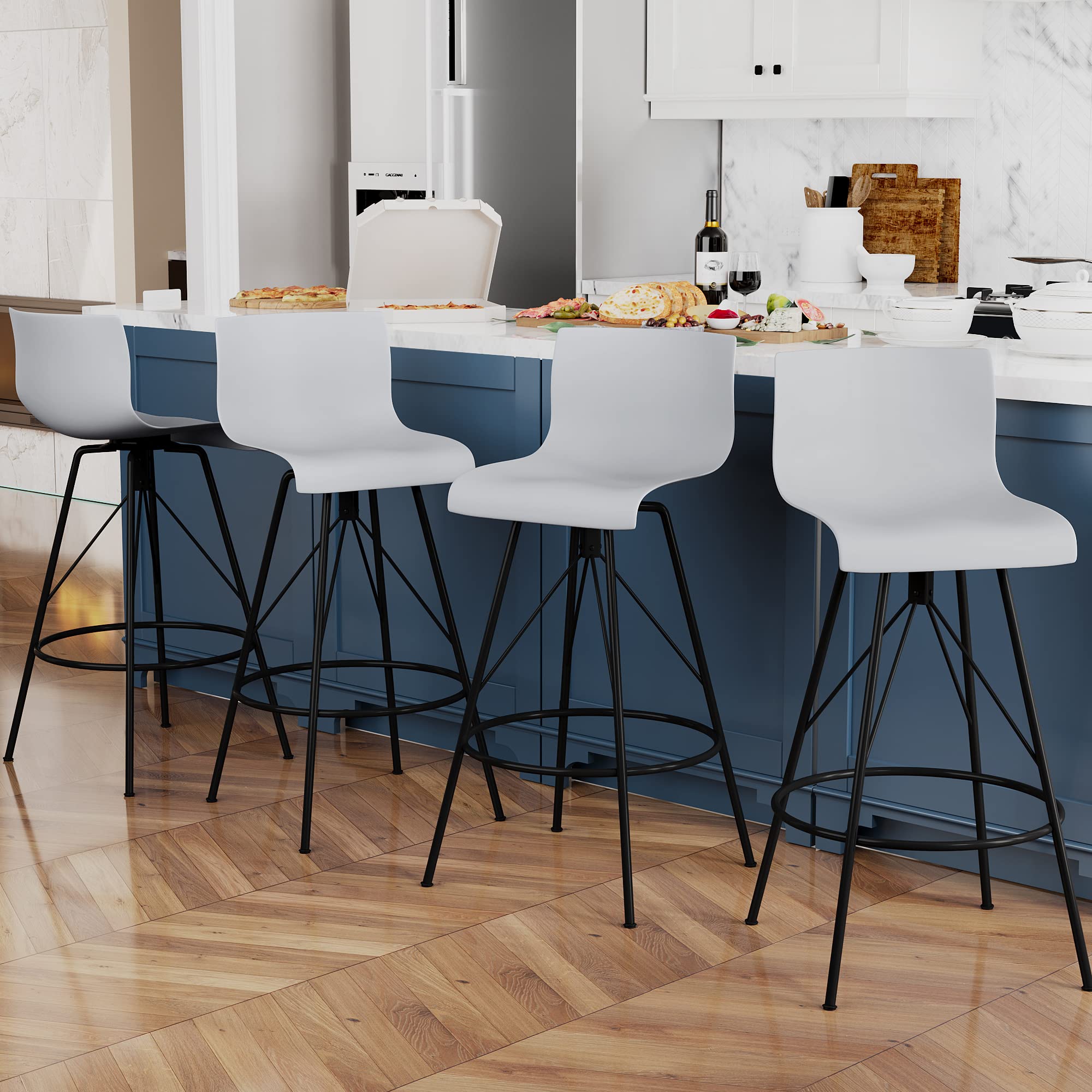 Awonde Swivel Bar Stools Set of 4 - Modern 30