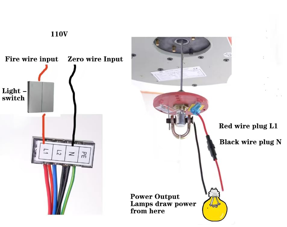 110LBS 13.12FT Motorized Chandelier Hoist Lift System with 2-in-1 Wall Switch & Remote Control - Heavy Duty Electric Ceiling Light Lifter for High Ceilings - Perfect for Villas, Churches, and Large Halls