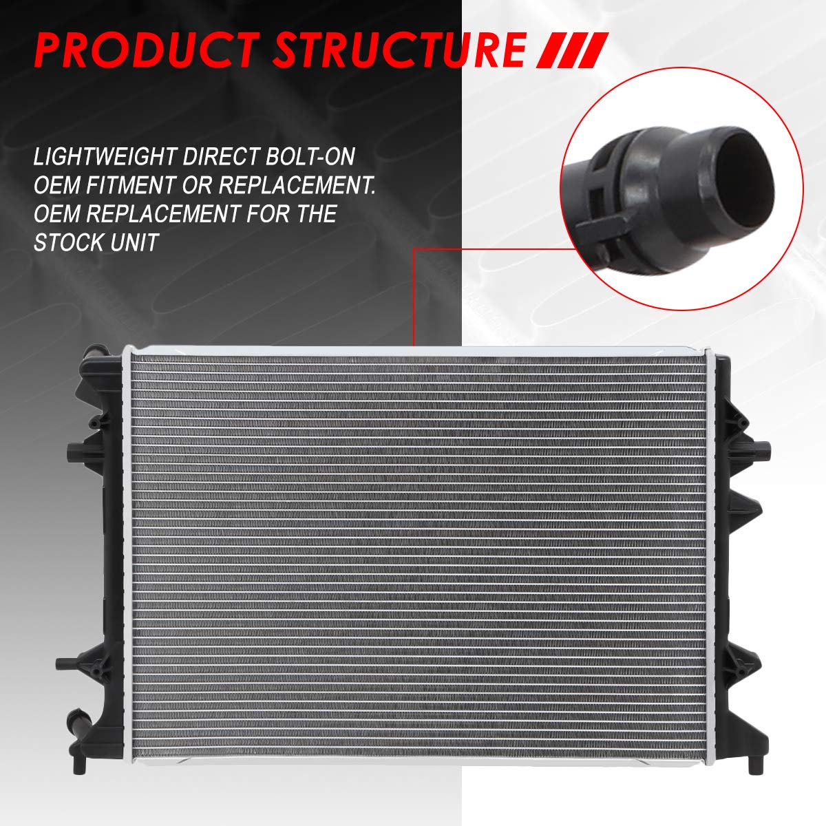 Auto Dynasty Radiator Compatible with 2013-2016 VW Jetta & Passat 1.4L Hybrid 2.0L TDI AT - DPI 13273 OEM Style 1-Row Aluminum Core Cooling Radiator - Perfect for Engine Overheating Prevention & Performance Upgrades