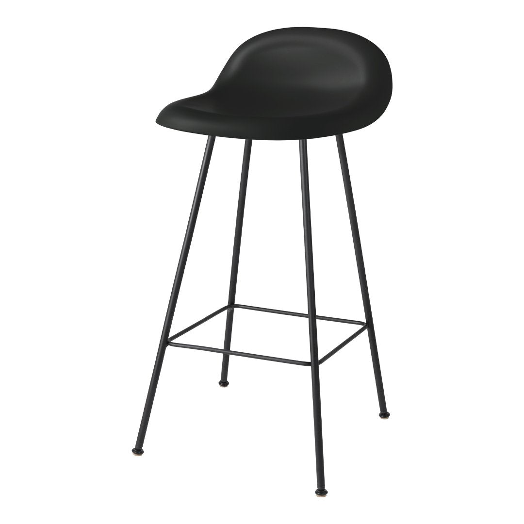 Gubi 3D Bar Stool with Center Base - Modern Kitchen Counter & Home Bar Stool for Dining & Lounge Areas