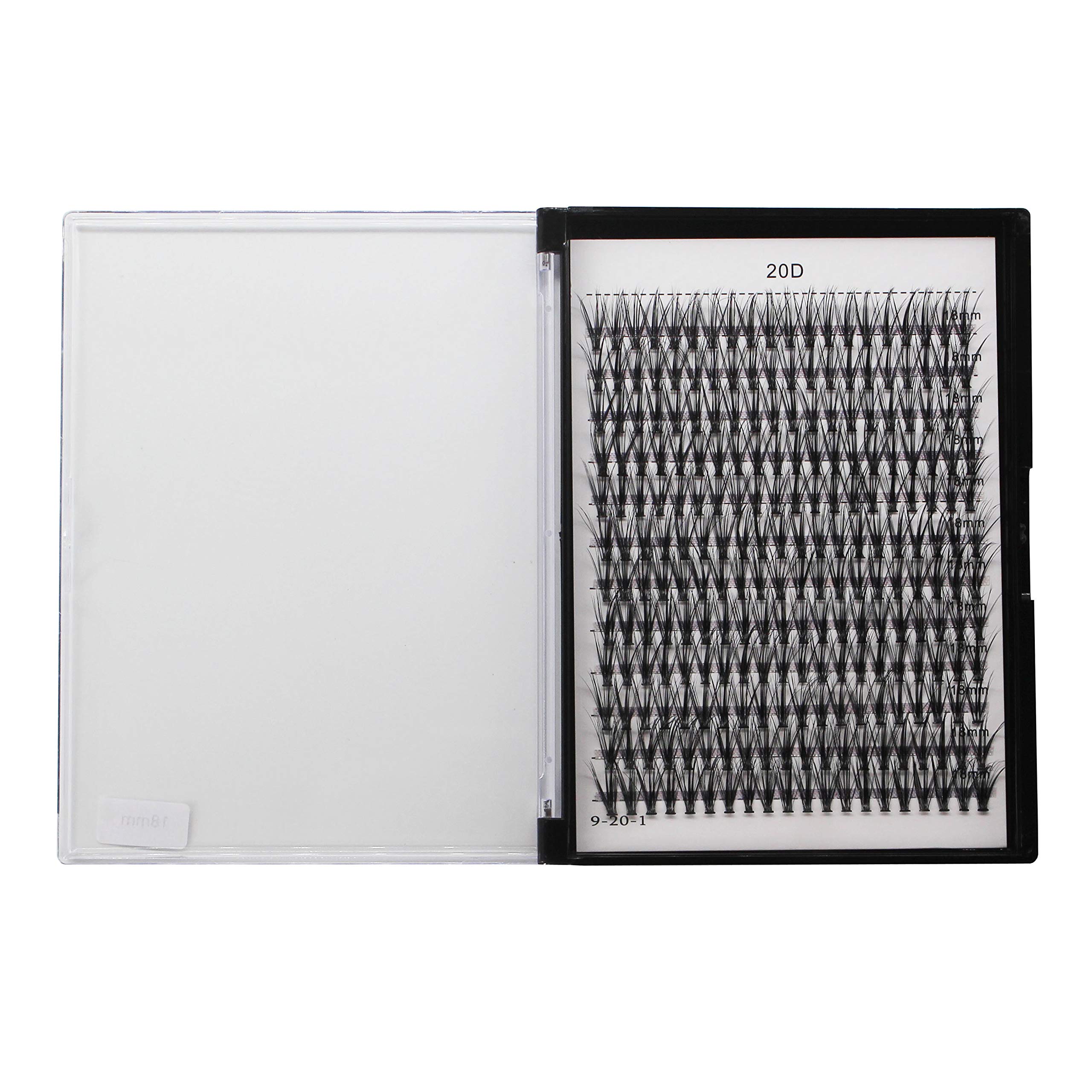 Premium 240pcs Black Cluster Lashes - 20D/40D Mixed Tray for DIY Eyelash Extensions | D Curl Faux Mink Individual Lashes 8-22mm (20D-21mm) | Perfect for Professional Salon Use, Bridal Makeup & Everyday Glam