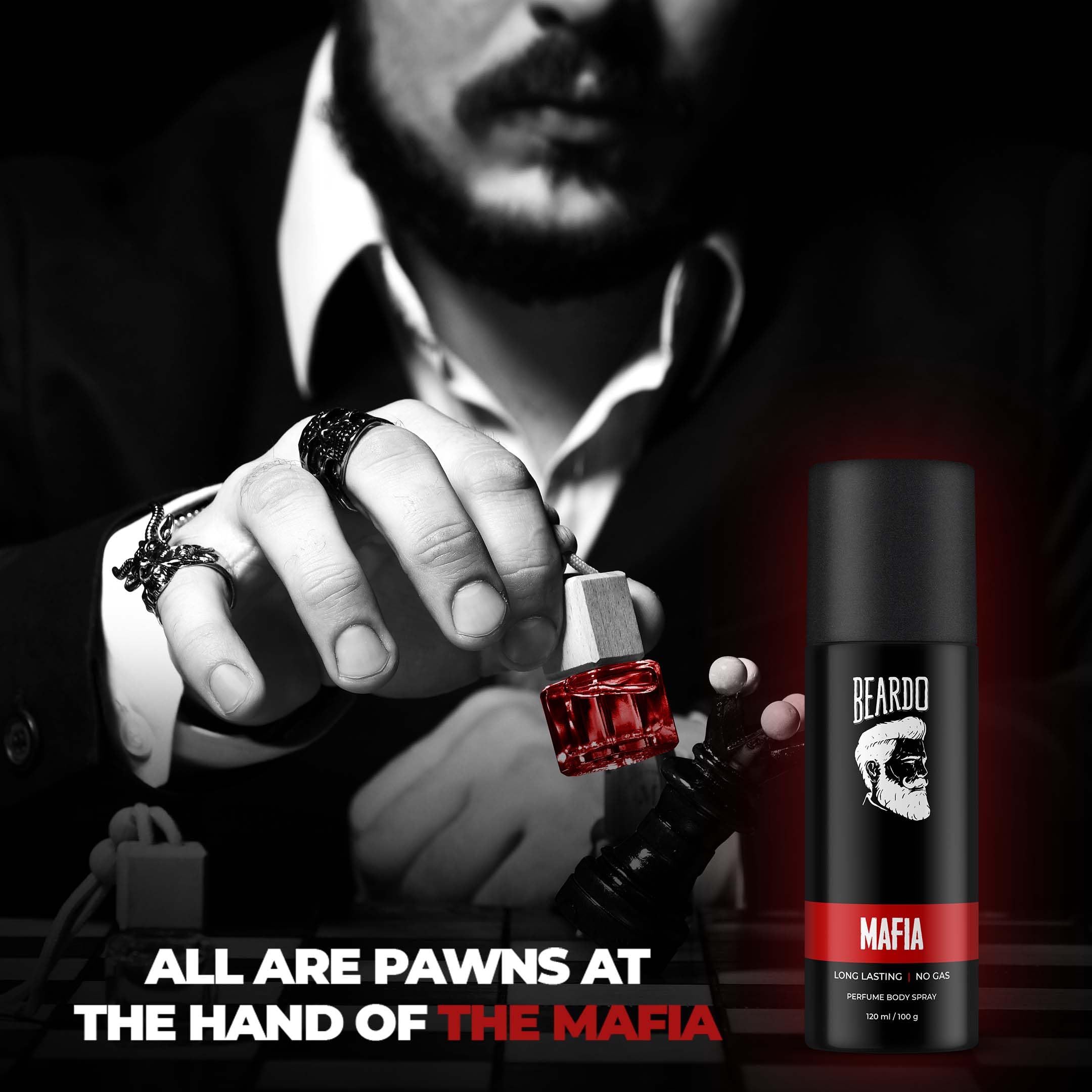 Beardo Mafia & Spy Deodorant Perfume Body Spray for Men (120ml x 2) - Long Lasting No Gas Deodorant with Oriental Woody & Aromatic Fresh Scents - Perfect Christmas Gift for Men & Friends | Gym, Office, Date Night, Travel & Daily Use