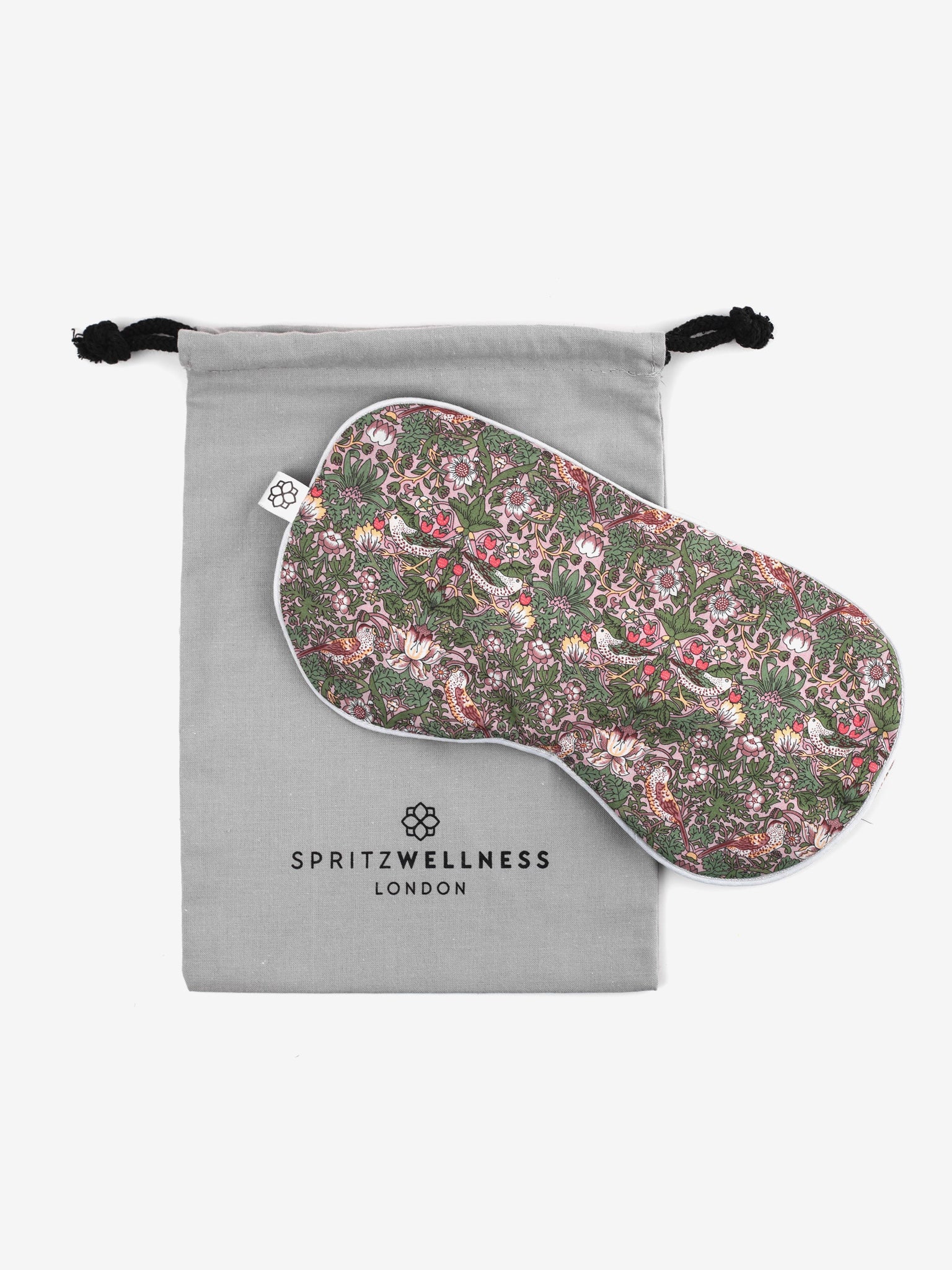 Spritz Wellness Liberty Print Aromatherapy Eye Mask - Strawberry Thief Pink | Relaxing Sleep Mask for Stress Relief & Travel | Perfect for Meditation, Yoga & Airplane Use