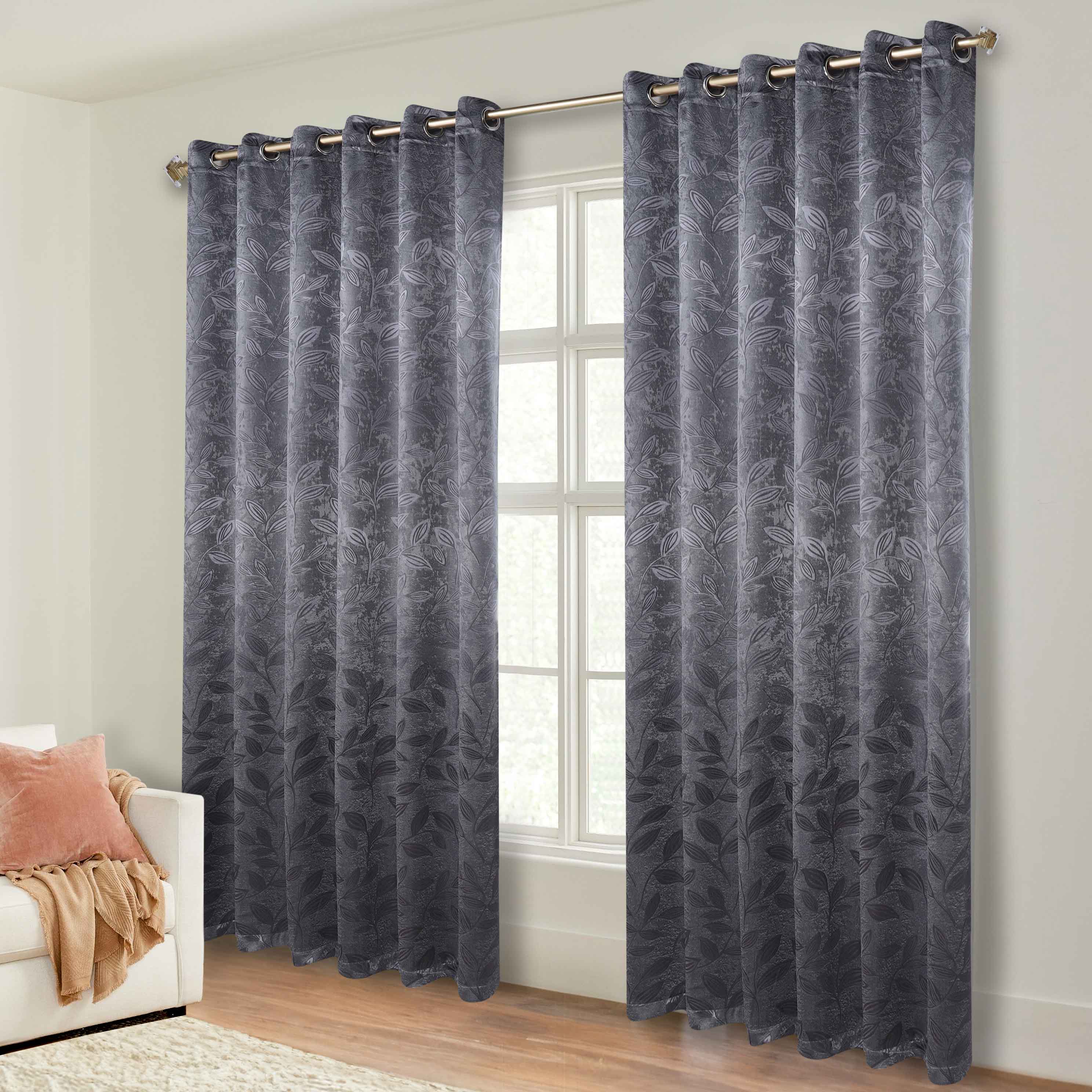 Leaves Grommet Blackout Curtains Set of 2 - Thermal Insulated Room Darkening Drapes for Bedroom & Living Room - Noise Reducing Window Treatment for Home Decor