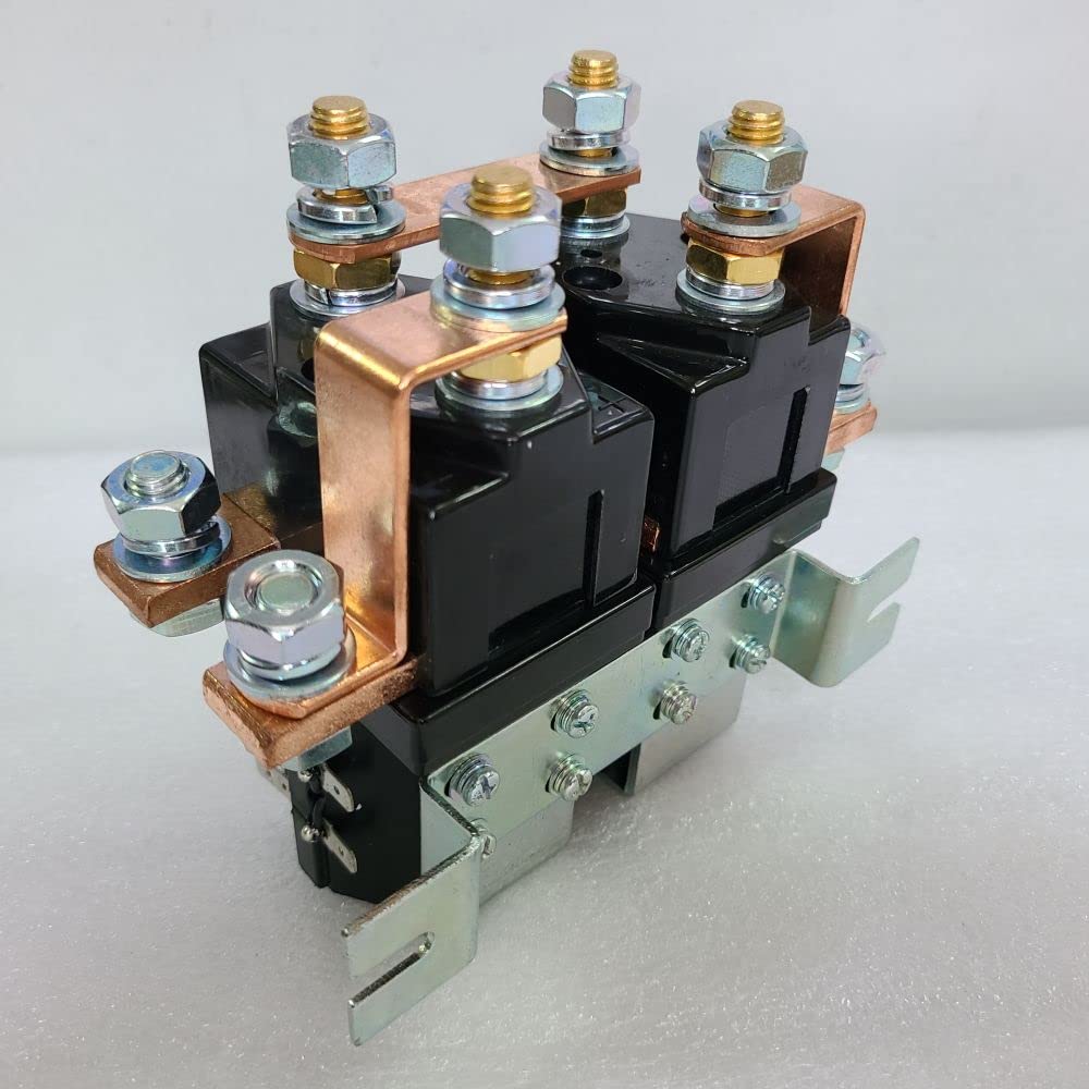 48V DC SPDT Motor Changeover Solenoid Relay Reverse Polarity Switch 400A Reversing Contactor - Replacement for Albright SW202 - Golf Cart, Electric Vehicle, Forklift & Material Handling Truck Accessories - Perfect for Motor Control, Battery Reversal & Heavy-Duty Applications
